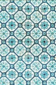 Beautiful Ceramic Wall Texture Pattern In Lisbon, Portugal Stock Photos