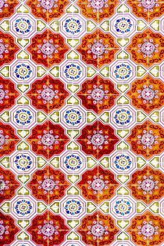 Beautiful Ceramic Wall Texture Pattern In Lisbon, Portugal Foto stock
