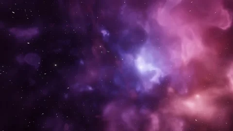 Beautiful CGI Space Travel Animation Through Purple and Magenta Nebula Stock Footage 229845926