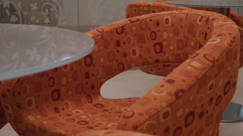 Beautiful chairs and glass table Stock Footage 97278341