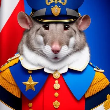 Beautiful character mouse - officer, policeman, general, fantasy, ai Stock Illustration