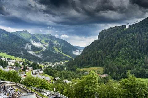 Beautiful Chatel mountain landscape in summer Stock Photos