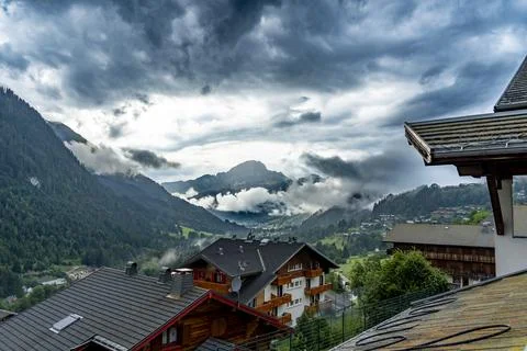 Beautiful Chatel mountain landscape in summer Stock Photos