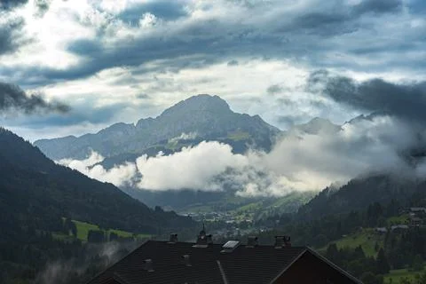 Beautiful Chatel mountain landscape in summer Stock Photos