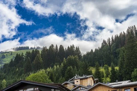 Beautiful Chatel mountain landscape in summer Stock Photos