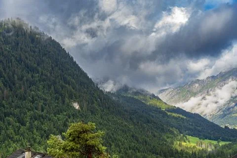 Beautiful Chatel mountain landscape in summer Stock Photos