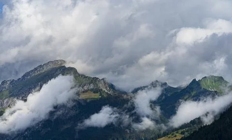 Beautiful Chatel mountain landscape in summer Stock Photos