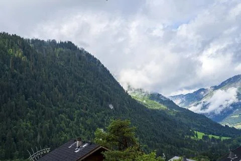 Beautiful Chatel mountain landscape in summer Stock Photos