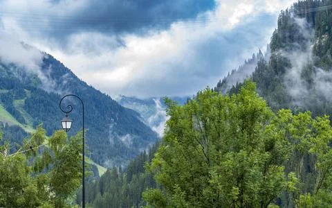 Beautiful Chatel mountain landscape in summer Stock Photos