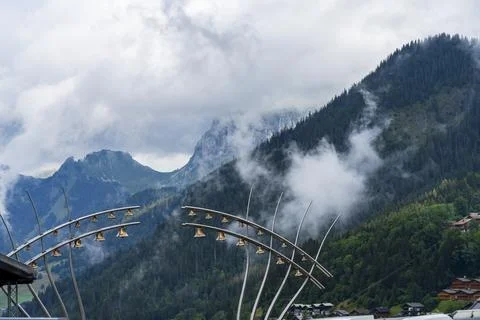 Beautiful Chatel mountain landscape in summer Stock Photos