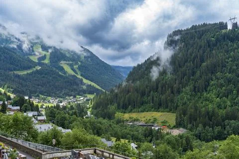 Beautiful Chatel mountain landscape in summer Stock Photos