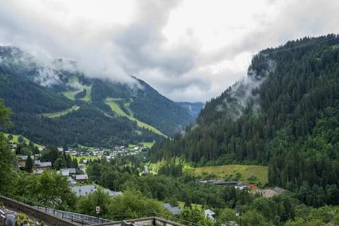 Beautiful Chatel mountain landscape in summer Stock Photos