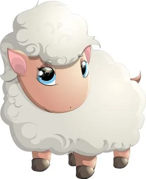 Beautiful cheerful sheep Stock Illustration