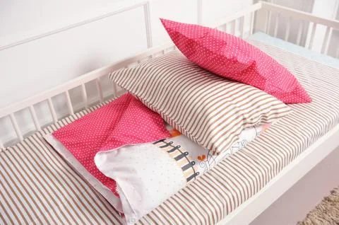Beautiful children's bed Stock Photos