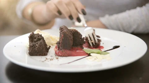 Beautiful chocolate desert.FULL HD. Stock Footage 45155047