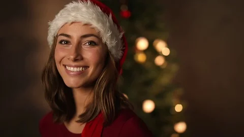 Beautiful Christmas babe Stock Footage 80425049