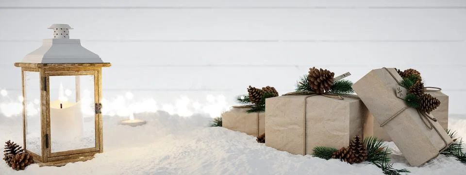 Beautiful christmas background. 3d rendering Illustrazione stock