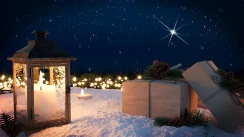 Beautiful christmas background. 3d rendering Stock Illustration