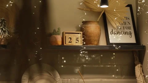 A beautiful Christmas decorations at home Stock Footage 255554341