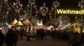 Beautiful Christmas market in historic city center with church HD Footage