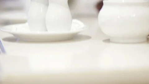 Beautiful Christmas table setting. Video stock 88784651