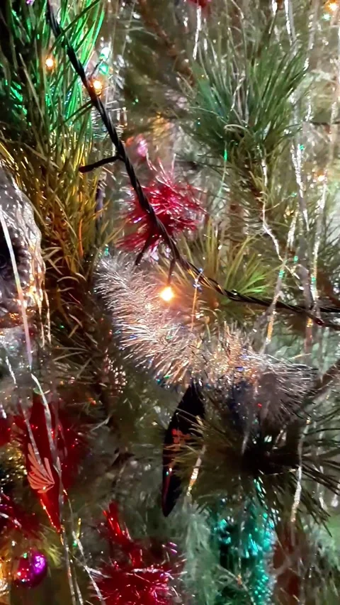 Beautiful Christmas Tree Adorned With Sparkling Decorations Stock Footage 345427101