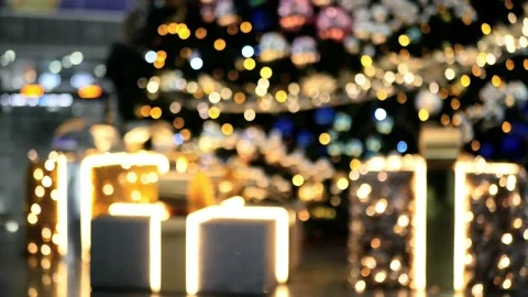 Beautiful Christmas tree in blur with multi-colored illumination Stock Footage 154272955