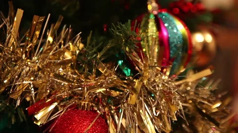 Beautiful christmas tree full of decorations Stock Footage 45276340