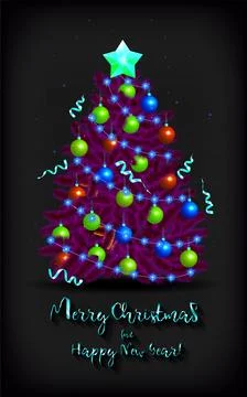 Beautiful Christmas tree. Stock Illustration