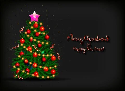 Beautiful Christmas tree. Stock Illustration