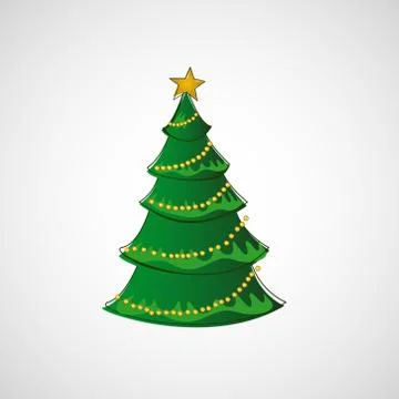 Beautiful Christmas tree on a light background Stock Illustration