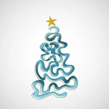Beautiful Christmas tree on a light background Stock Illustration