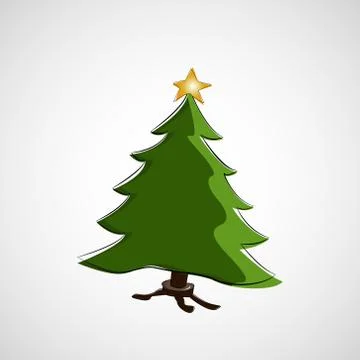Beautiful Christmas tree on a light background Stock Illustration