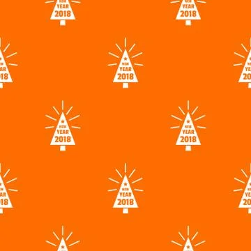 Beautiful christmas tree pattern vector orange Illustrazione stock