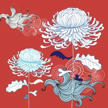 Beautiful chrysanthemum Stock Illustration