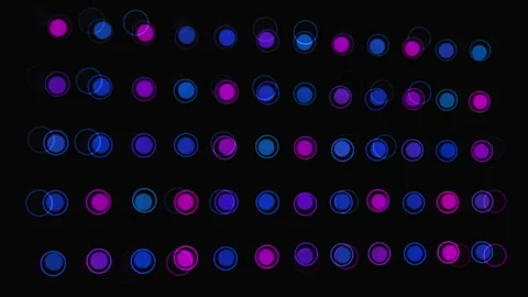 Beautiful Circle Pattern Animating on Black Background Vídeo Stock 267355605