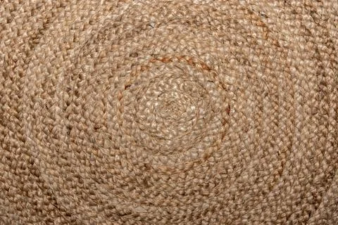 Beautiful circle pattern on handmade woven raffia basket Stock Photos