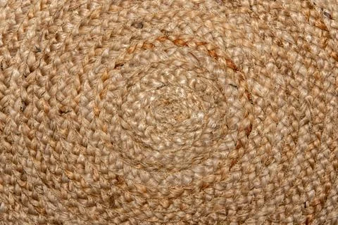 Beautiful circle pattern on handmade woven raffia basket Stock Photos