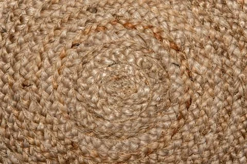 Beautiful circle pattern on handmade woven raffia basket Stock Photos