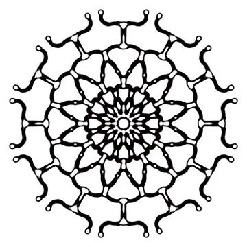 Beautiful circular symmetry design on plain white background Stock Illustration