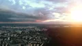 The beautiful city on the bright sun background. quadrocopter shot. time lapse 4k or 4k+ Resolution
