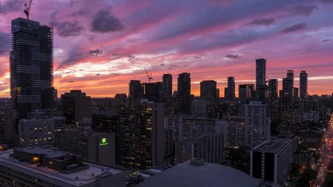 Beautiful City Sunset Stock Footage 95859083