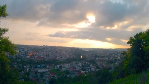 Beautiful city timelapse at sunset Stock Footage 69755838