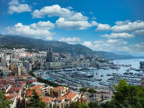 Beautiful cityscape of Monaco and the harbour Stock Photos
