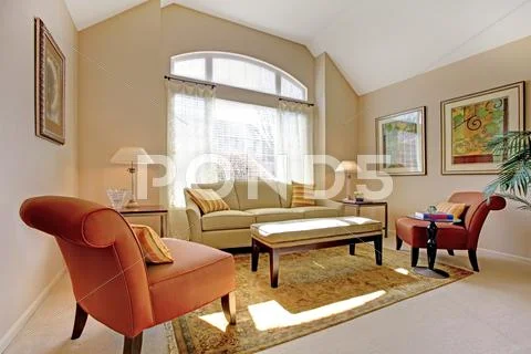 Beautiful Classic Living Room With Elegant Furniture.