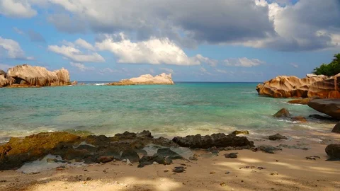 Beautiful clean beach Stock Footage 106659885