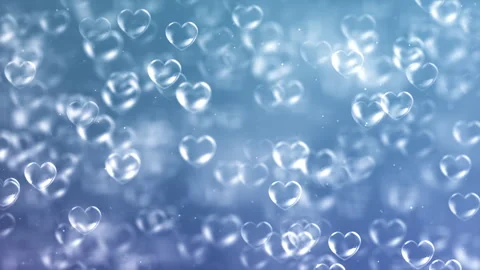 Beautiful Clean Bubbles and Hearts Background Stock Footage 338444444