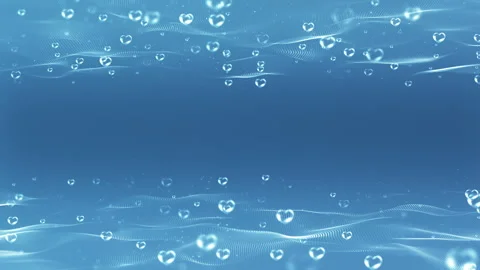 Beautiful Clean Hearts Abstract Wave Background Stock Footage 338445986