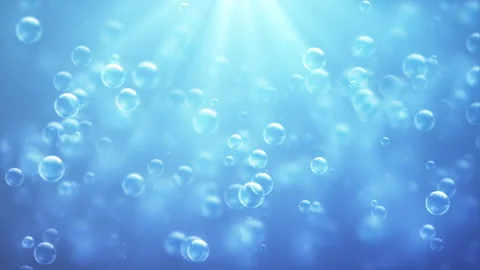Beautiful Clear Bubbles and Light Background Stock Footage 338444692