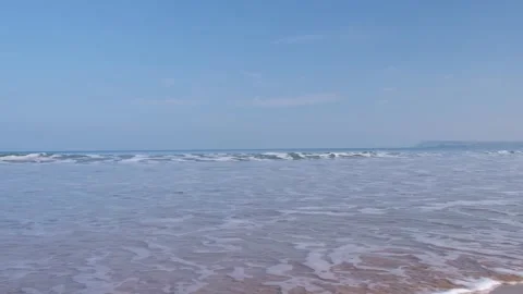 Beautiful clear ocean waves White Rocks Portrush Video stock 304668714